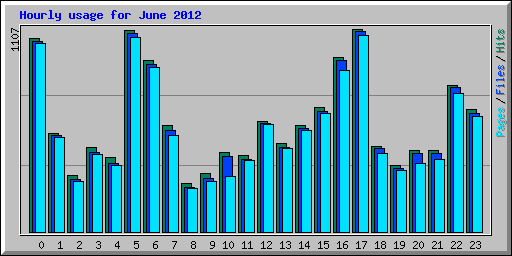 Hourly usage for June 2012