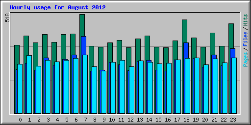 Hourly usage for August 2012