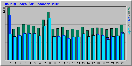 Hourly usage for December 2012